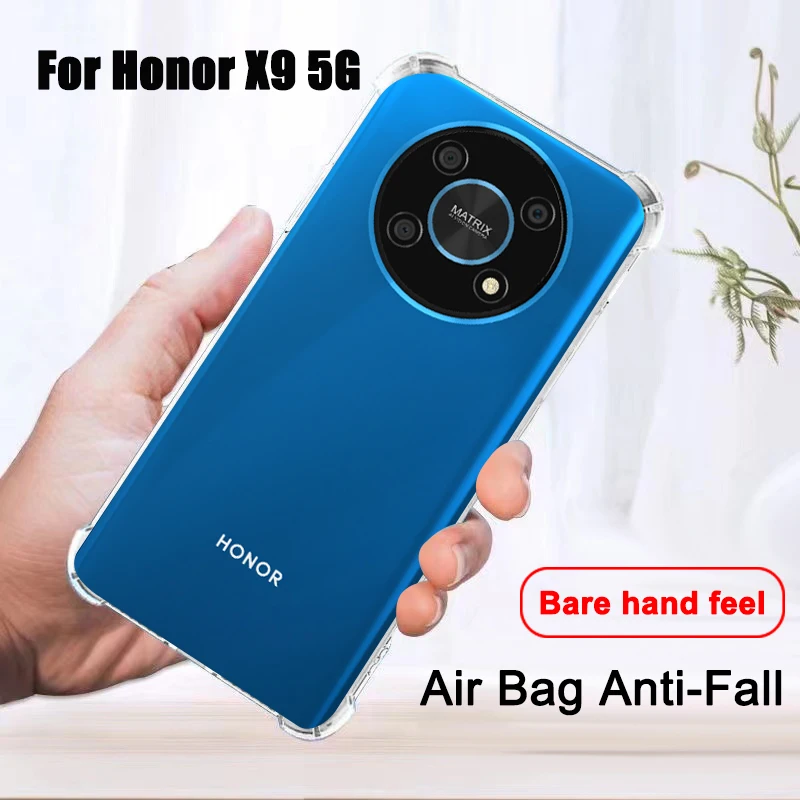 

Для Honor X9 5G жидкий силиконовый чехол для Honor X 9 5G оригинальная подушка безопасности прозрачная для Honor X9 Back Antifall 6,81 дюйма