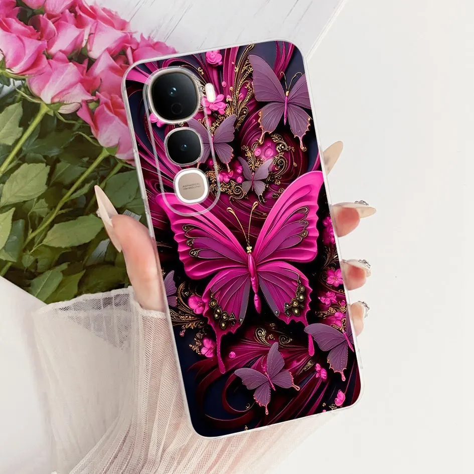 Transparent Silicone Slim Phone Case with Fashionable Floral Design