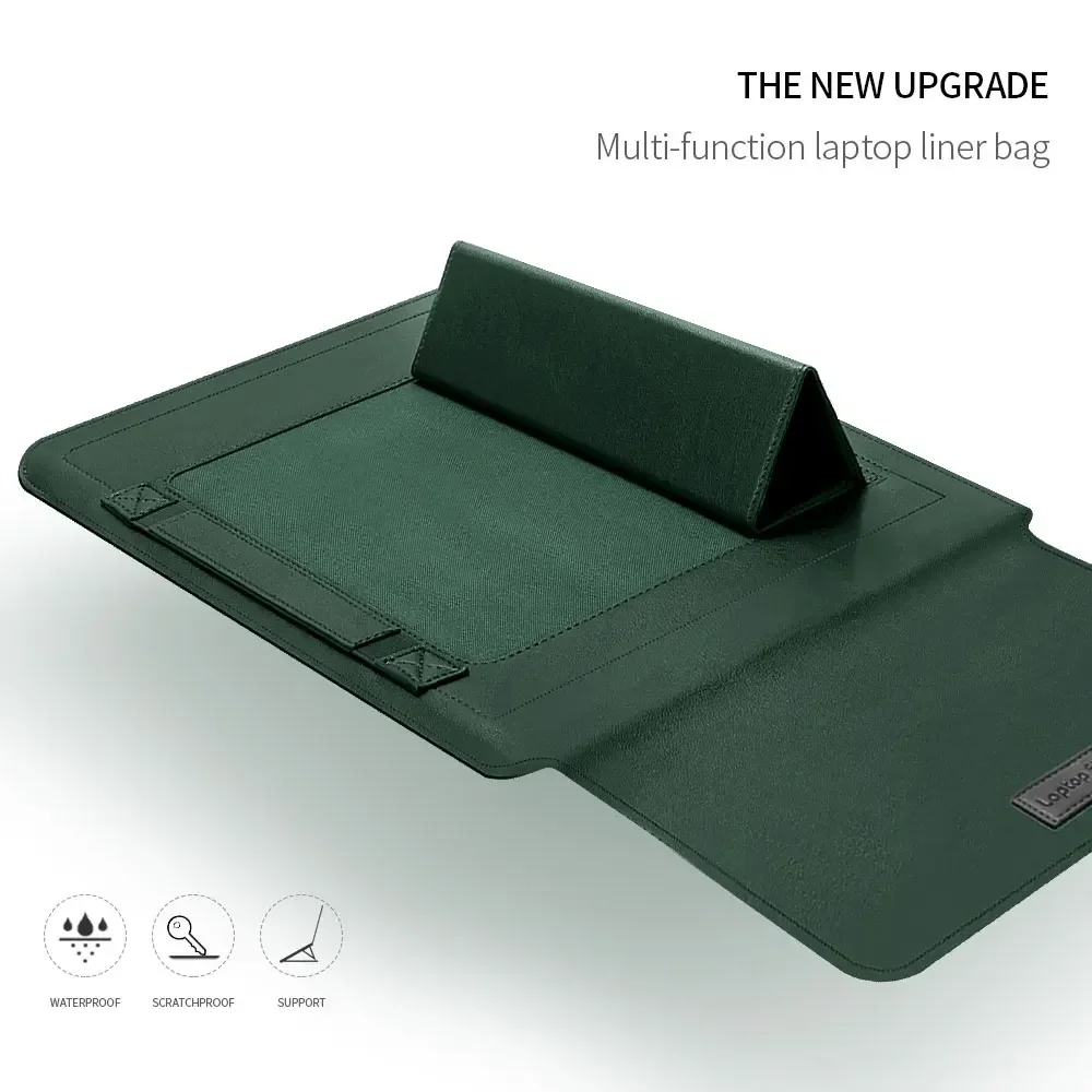 Bolsa de Couro para Laptop para Macbook Air Pro Capa de Notebook hp Dell Asus 13 m2 m1 2023 2023 14 16 2023 15.6 17 Polegada pu - Imagem 6