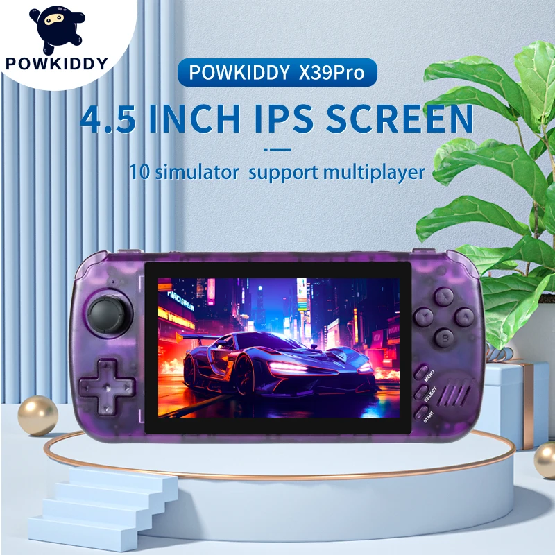 

NEWPOWKIDDY X39 Pro 4.5 Inch IPS Screen Retro Game Console Support 4K HD Out Handheld Game Players Children's Gifts