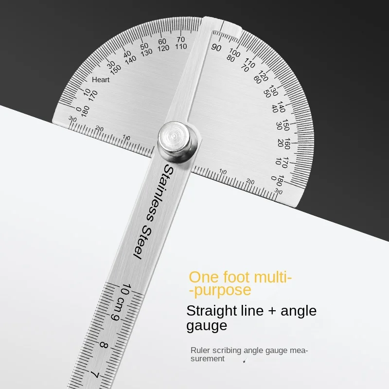 Stainless Steel 180 Degree Angle Protractor Metal Angle Ruler professional Meter Ruler Gauge Finder Goniometer Conveyor Tool