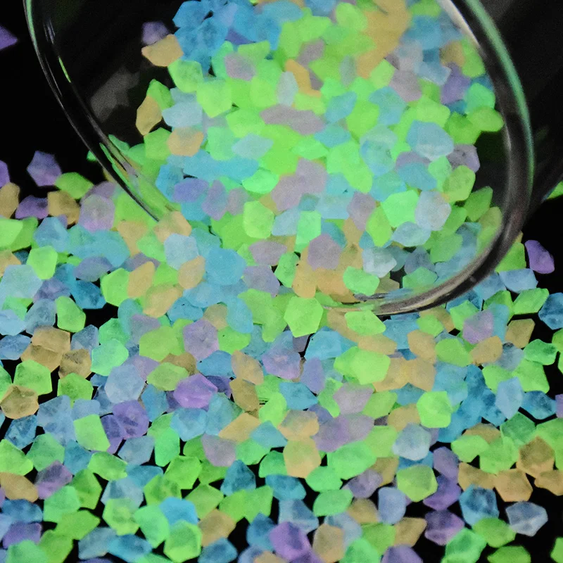 1000Pcs 4mm Fake Pebbles Stones Glowing in Dark Acrylic Luminous Stones Decorations For Garden Fish Tank Aquarium Sand glow stones decorative stones
