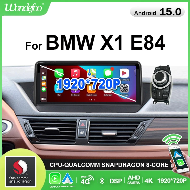 Drahtlose Carplay Android 15 Auto 1920 * 720P Auto Radio Stereo Bildschirm Für BMW X1 E84 2009-2015 Bluetooth 2 Din Multimedia-Player BT