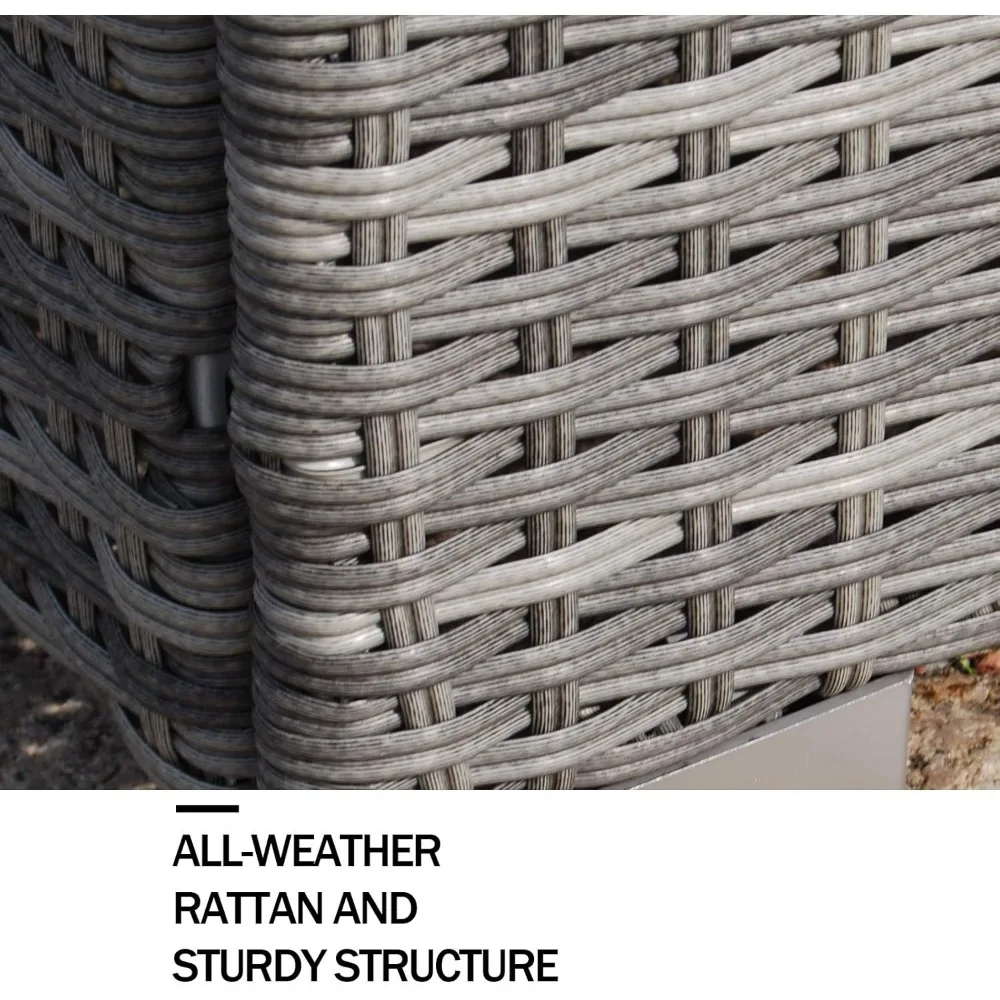 Garden Sofas 6pcs Patio Furniture Set PE Rattan Wicker Sectional Outdoor Sofa Set Outside Couch w/ Cushions & Table