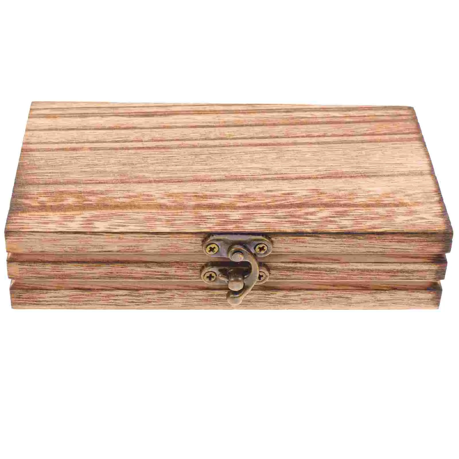 RusticWoodenStorageBoxwithLidforJewelryKeepsakesDecorative