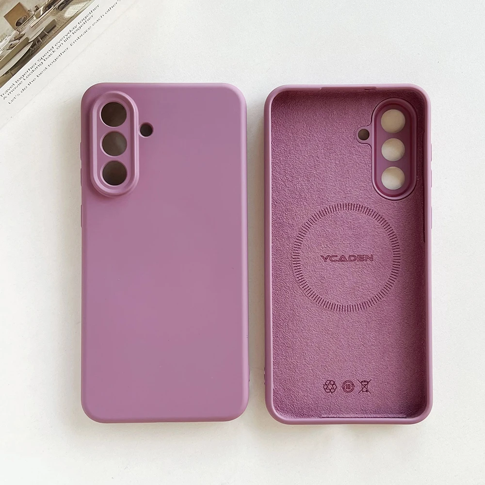 Original Liquid Silicone Magnetic Case For Samsung Galaxy S26 S25 S24 S 26 Ultra Plus S26Ultra Cases Wireless Charge Soft Cover 5