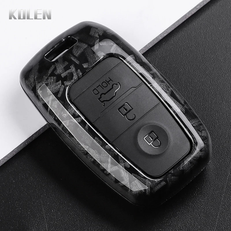 Sleek Carbon Fiber Style Car Key Case Cover