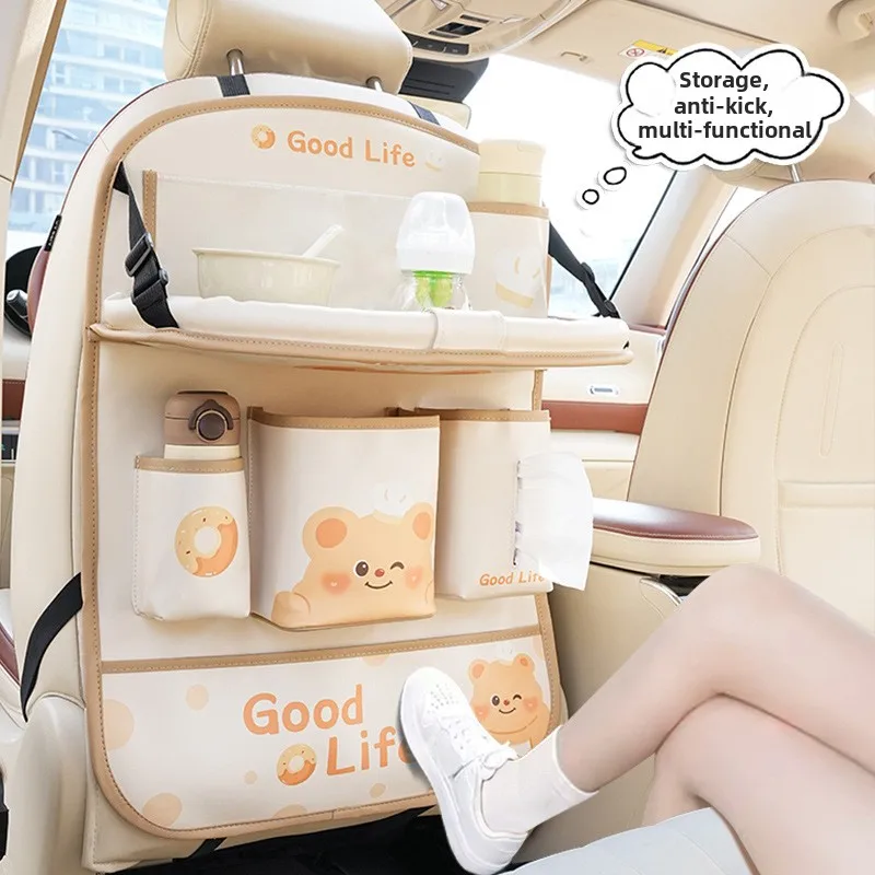 1PC Car seat back storage bag multi-functional small table board car rear storage bag cartoon car artifact