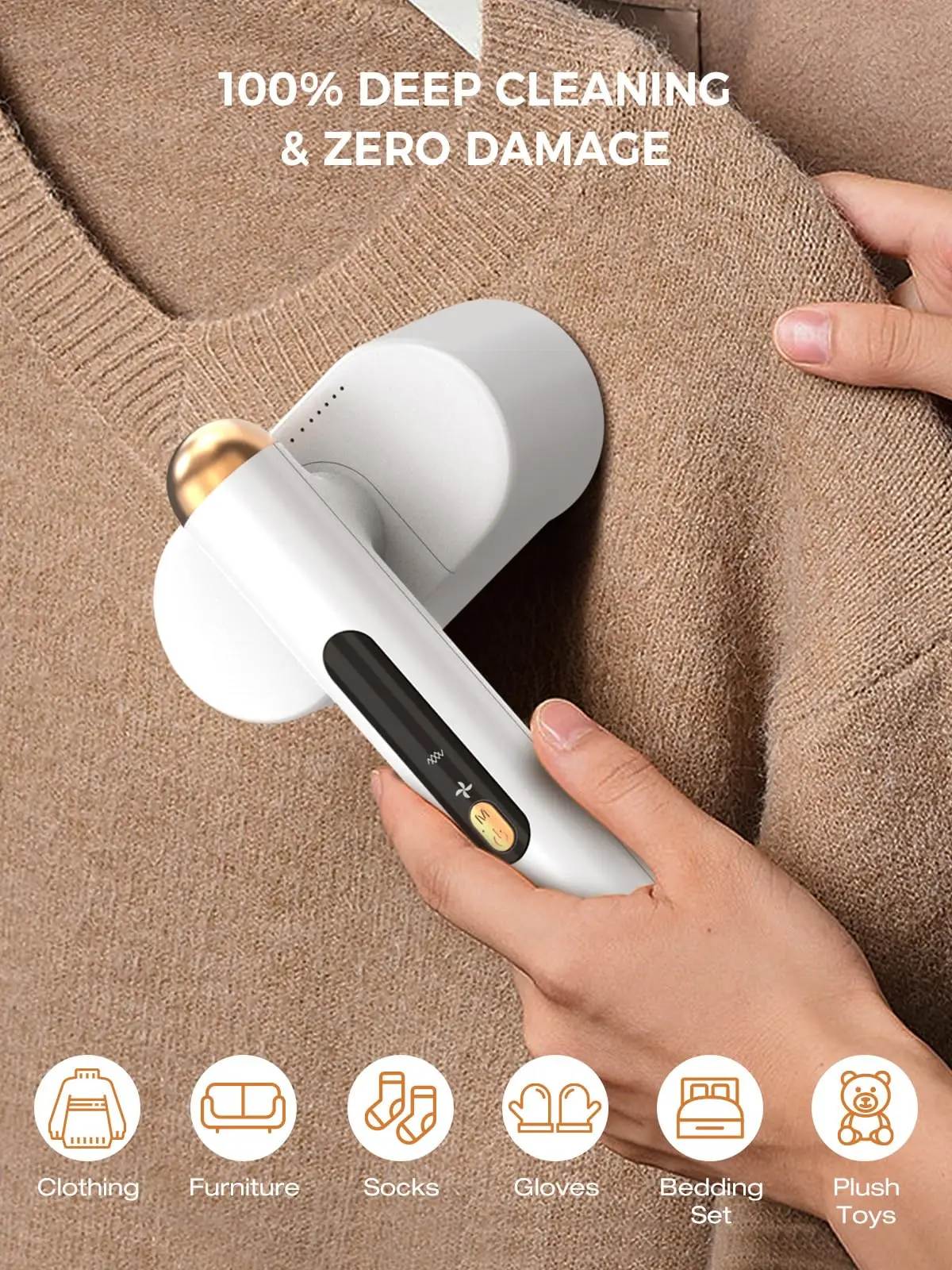 Fabric Shaver Rechargeable Dual Head Hair Remover 4-speed Mode Rotatable Grip Portable Cordless Remover Suitable Sweater Curtain 4