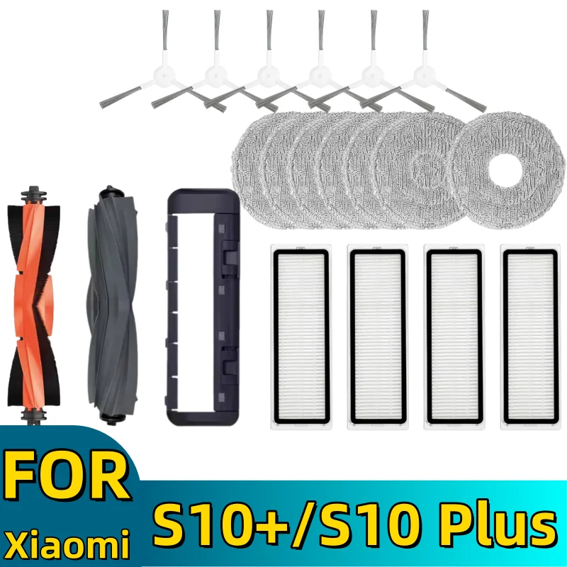 Accessories for Iconic Brand Robot Vacuum S10+/S10 Plus, Main Brush Side Brush HEPA Filter Mop Mop Cloth Replacement Spare Parts
