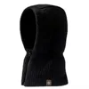 Thickened Wool Knit Hood Hat Warm with Zipper Neck Warmer Ear Protection One-Piece Design Knitted Balaclava Cap Winter Outdoor
