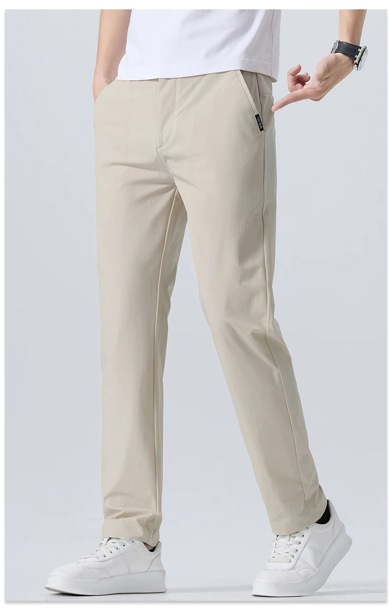 Stretch Weiche Hosen für Männer Sommer Dünne Elastische Taille Business-Mode Koreanische Dünne Beiläufige Formale Hosen Männliche Marke Kleidung – Detail 14