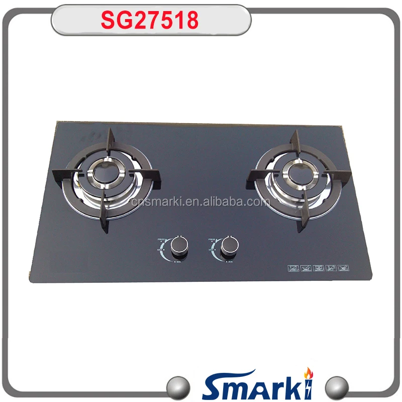 75cm Width Temper Glass Two Sabaf Burner Built-in Gas Stove 2 Ring Gas Hob SG27518 3