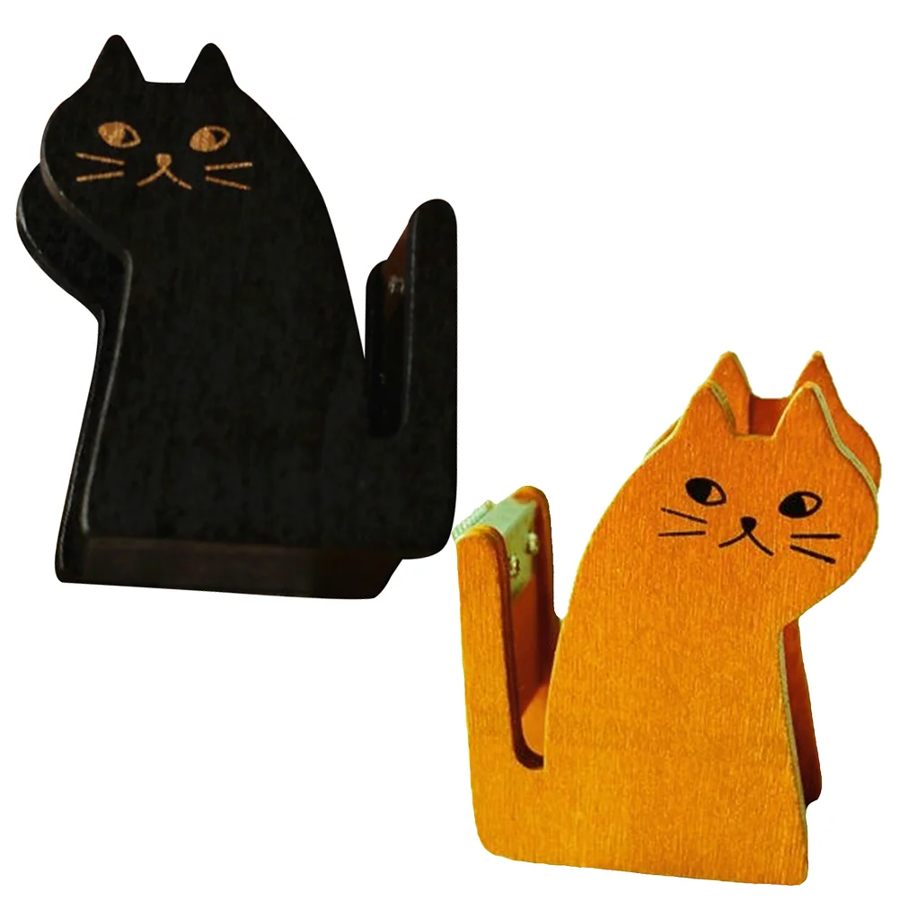 

2pcs Office Tape Dispensers Lovely Cat Tape Holders Desktop Tape Cutters