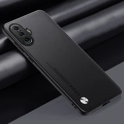 Luxury PU Leather Matte Shockproof Phone Case Cover for Redmi K40 (Black)