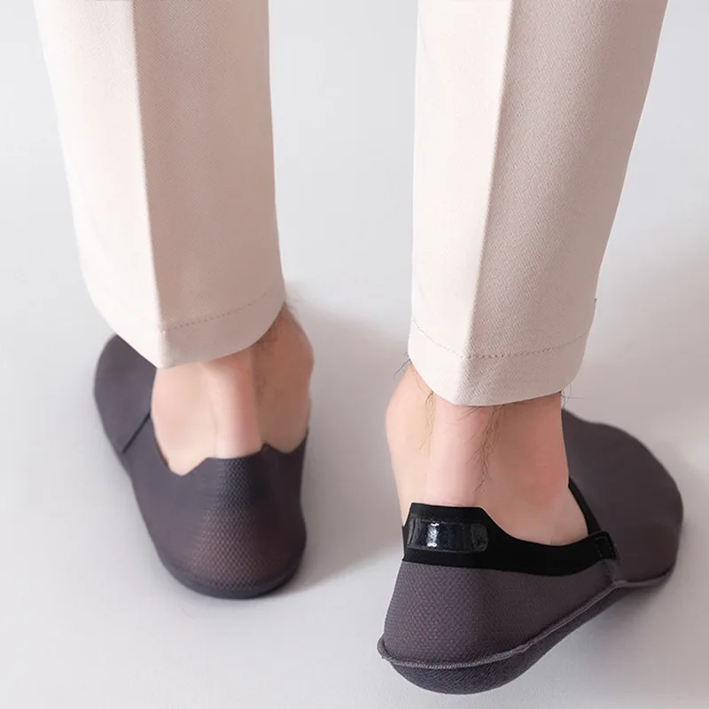 1/3/5 Pairs High-Quality Men Cotton Boat Socks Summer Thin Breathable Solid Color Silicone Anti Slip Low Top Invisible Socks