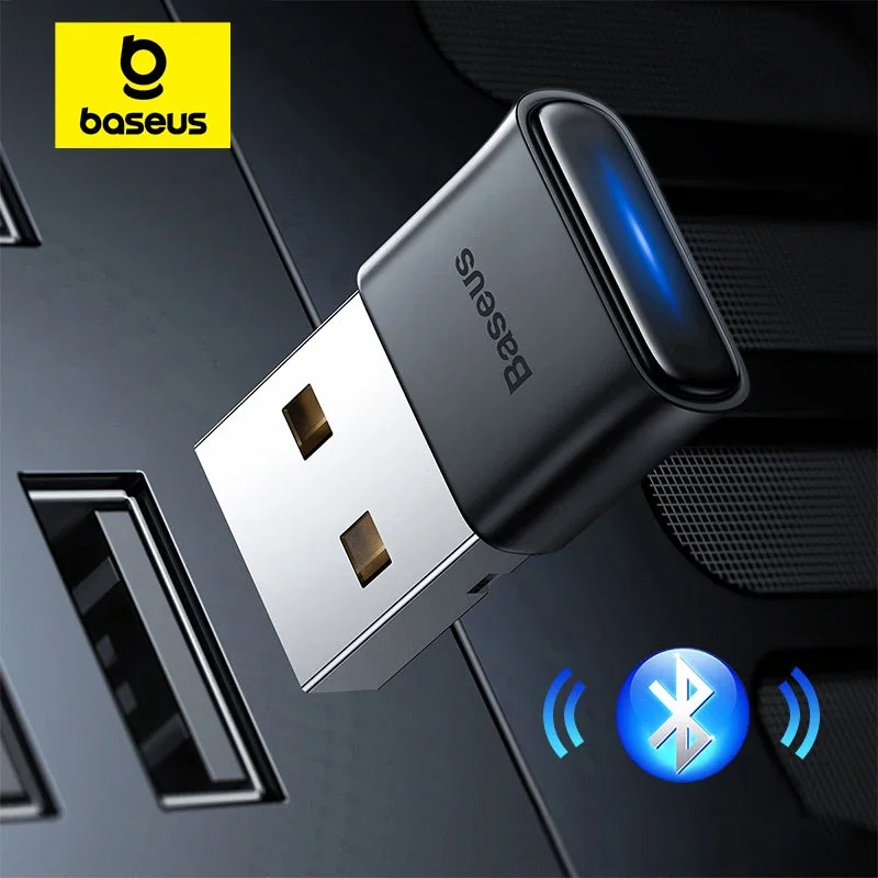 محول بلوتوث USB من Baseus، دونجل بلوتوث 5.1 للكمبيوتر والكمبيوتر المحمول، مكبر صوت لاسلكي، مستقبل صوتي، جهاز إرسال USB