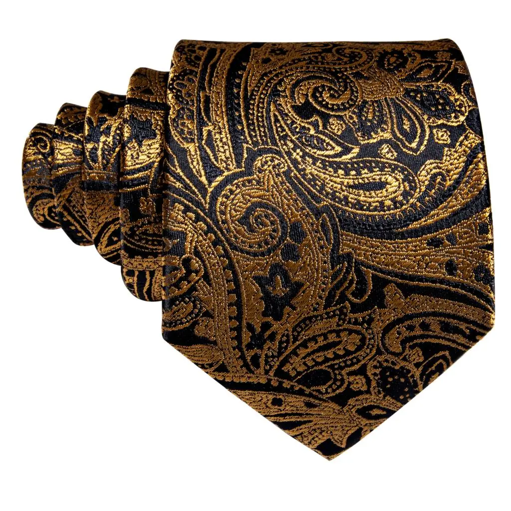 Jacquard Paisley Blumenmuster Herren Krawatte Einstecktuch Manschettenknöpfe Set 20 Farben Krawatte für Herren Hochzeit Party Business – Detail 6