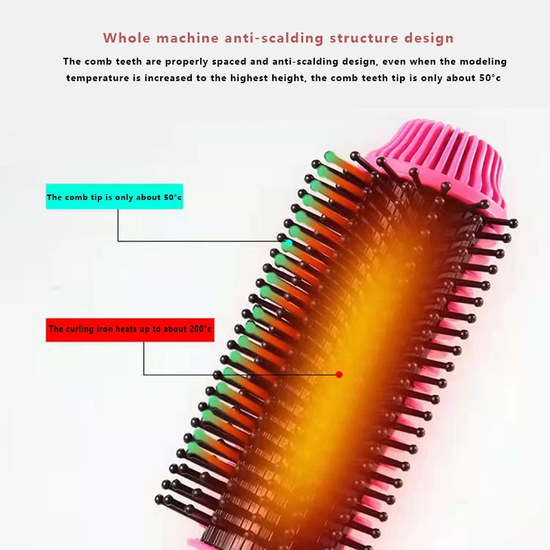 Hot Hair Straighteners Brush Women Hair Styler Curling Iron Electric Hot Comb Straightener Fast Heating Curler Hair Caring Tools 6