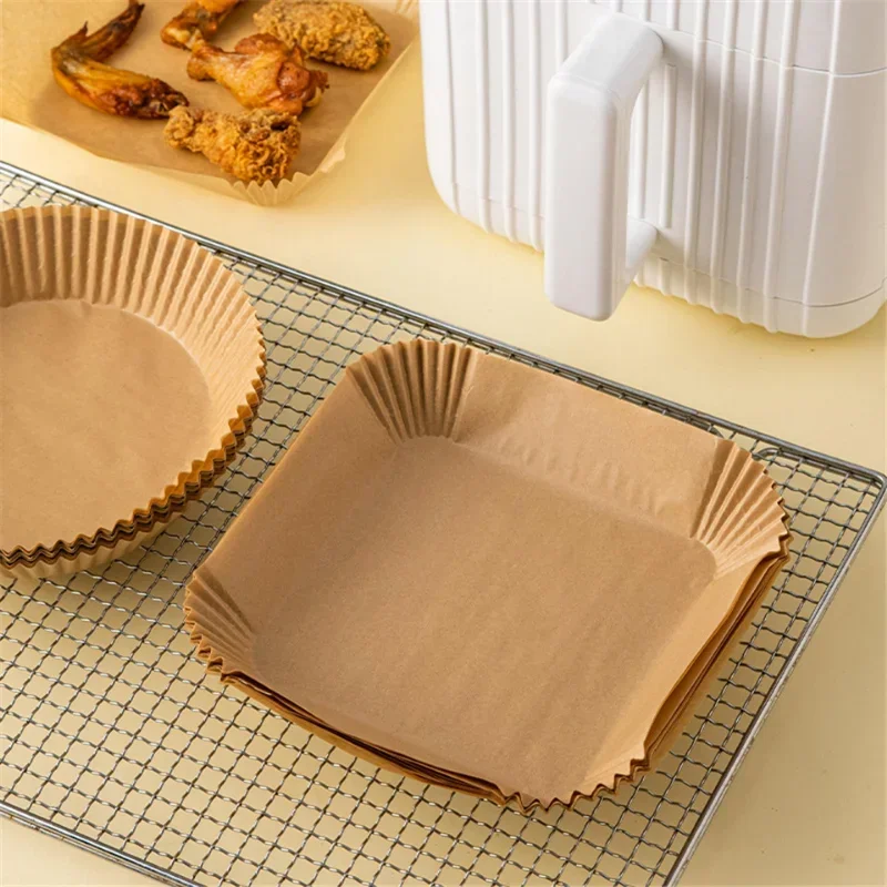 Air Fryer Baking Paper for Barbecue Plate Round Oven Pan Pad 16cm AirFryer Oil-Proof Disposable Paper Liner BBQ Plate 50PCS air fryer liners baking paper