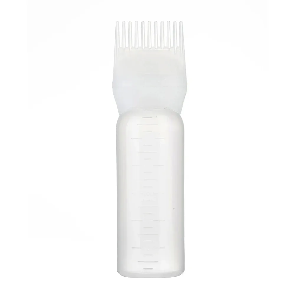 Hair Dye Applicator Bottle v120ml Multicolor Plastic Refillable Comb Dispensing Salon Hair Coloring Hairdressing Styling Tool