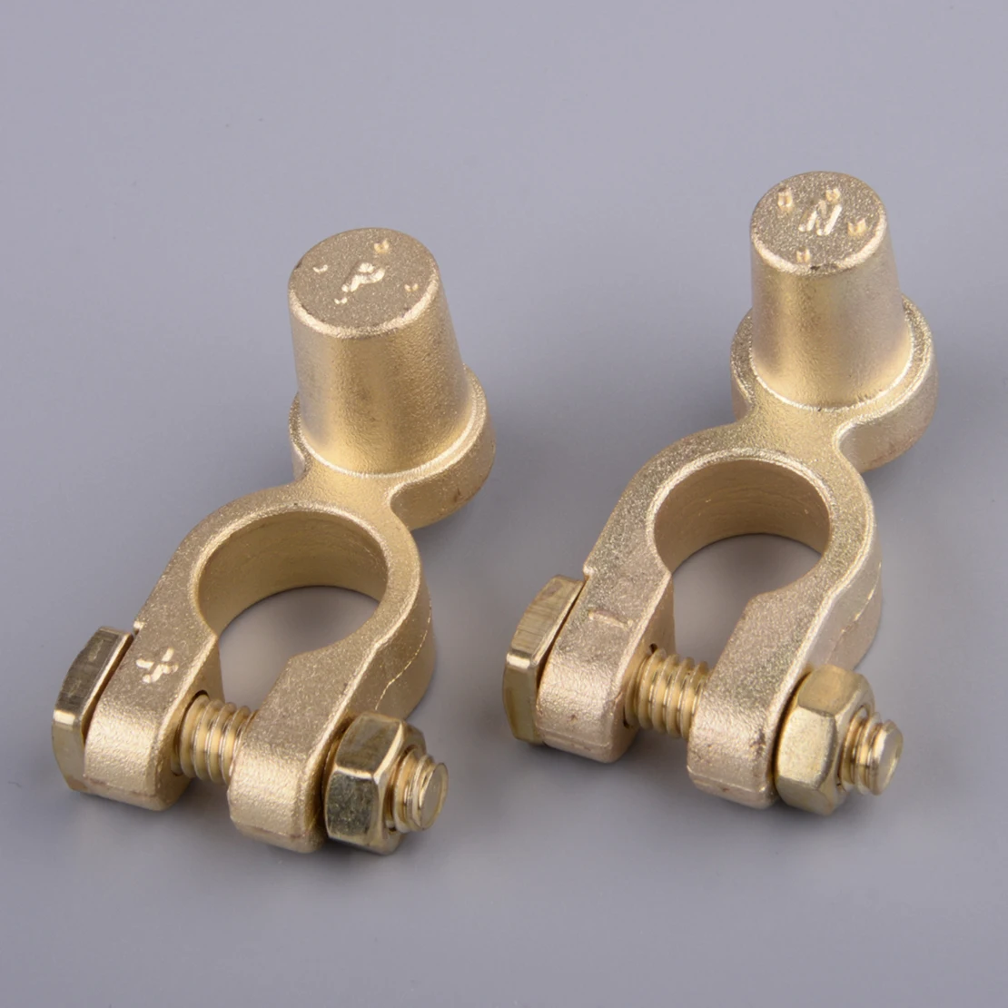

1 Pair Universal Car Battery Terminal Connector Top Post Positive Negative Brass Fit for SAE To JIS