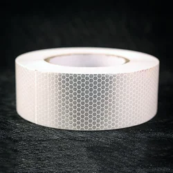 Reflective Safety Warning Tape for Vehicles - High - Visibility Protective Strip (White)