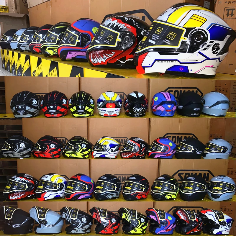 2021 Casco omologato ECE Modulare Venom Gundam Cool Casco moto Flip Up Cascos  Casco moto integrale con Spoiler posteriore|Helmets| - AliExpress