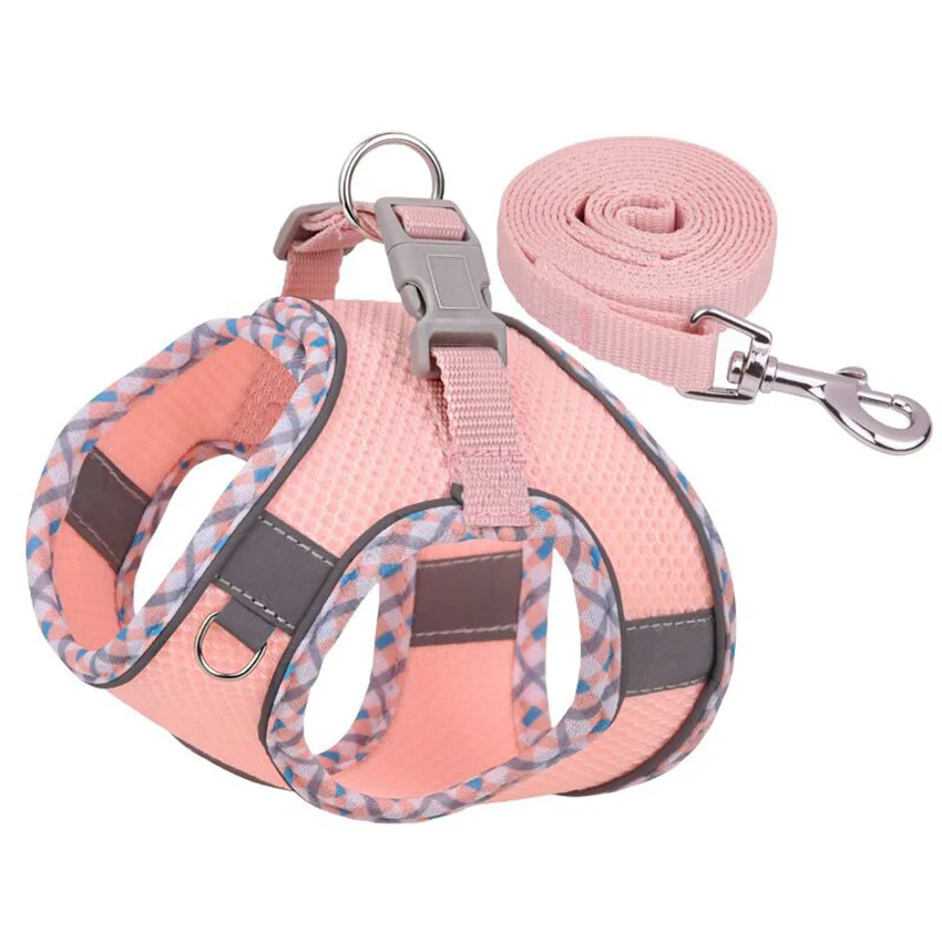 Arnés para perros con correa, arnés reflectante ajustable para mascotas, chaleco para el pecho para perros y gatos, correa para el pecho, accesorios para mascotas