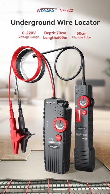 Underground Wire & Pipe Locator Tracer - Rechargeable, Detects Cables & Metal Pipes Up To 4ft Deep