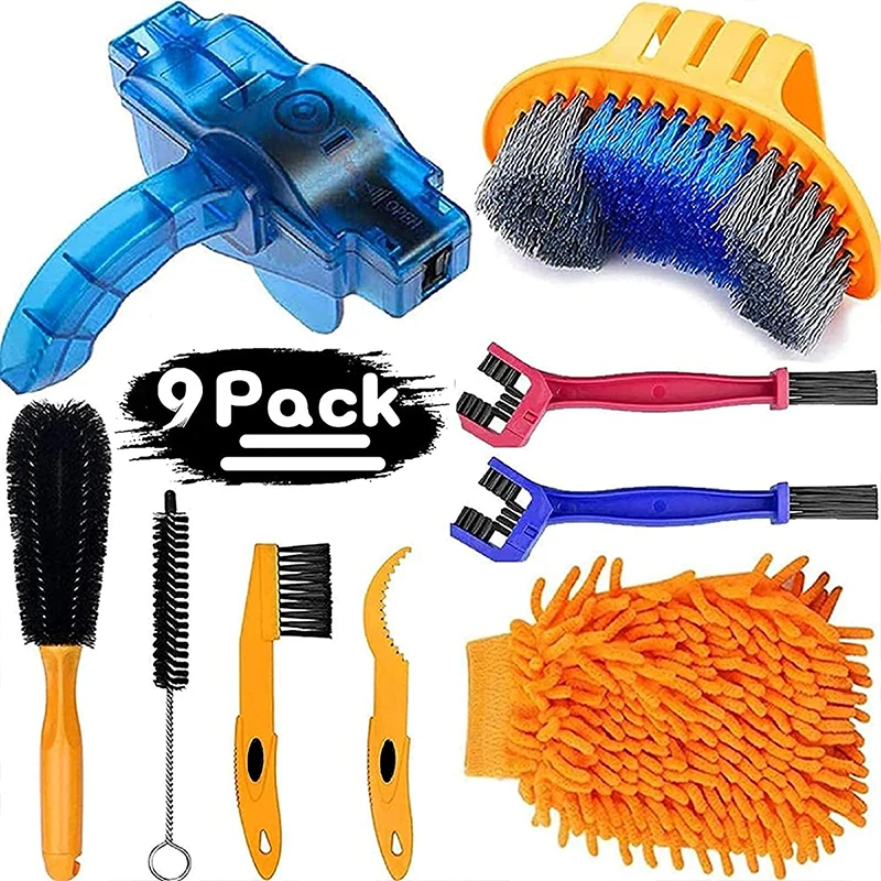 Kit Per La Pulizia Della Bici Fiets Chain Cleaner Scrubber Borstels Mountainbike Wassen Tool Set Fiets Reparatie Tools Kit Per La Pulizia Della Bici H