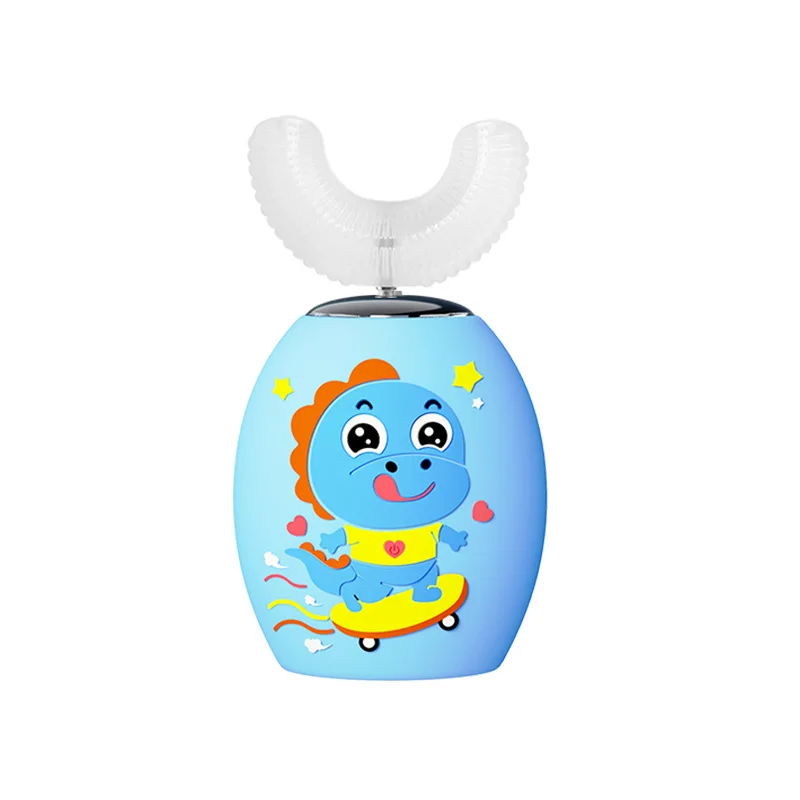 thumbnail image 1 of Cepillo de dientes eléctrico en forma de U para niños, 360 grados, automático, inteligente, sónico, blanqueador de dientes, IPX7, resistente al agua, USB, 1 of 5