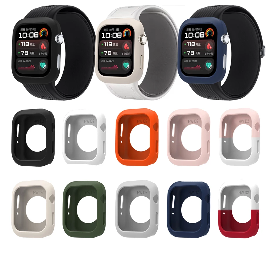 Soft Silicone Case Cover for Smartwatch - Shockproof Protector Shell with Hollow Design