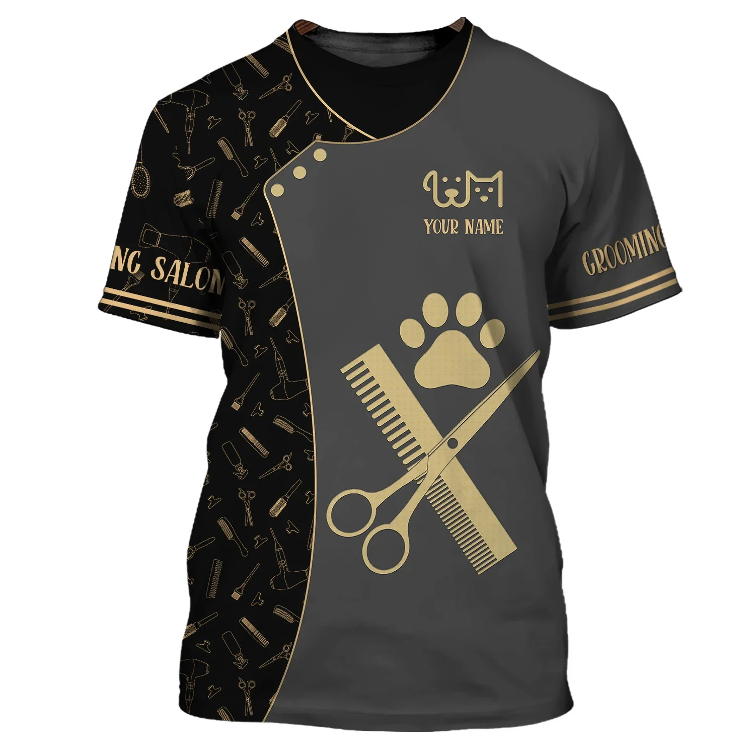 Sommer Mode herren t-shirt Pfote Hund Groomer Hund Barber Personalisierte 3D Gedruckt Unisex T-shirt straße Casual sport T-shirt DW175 – Detail 8