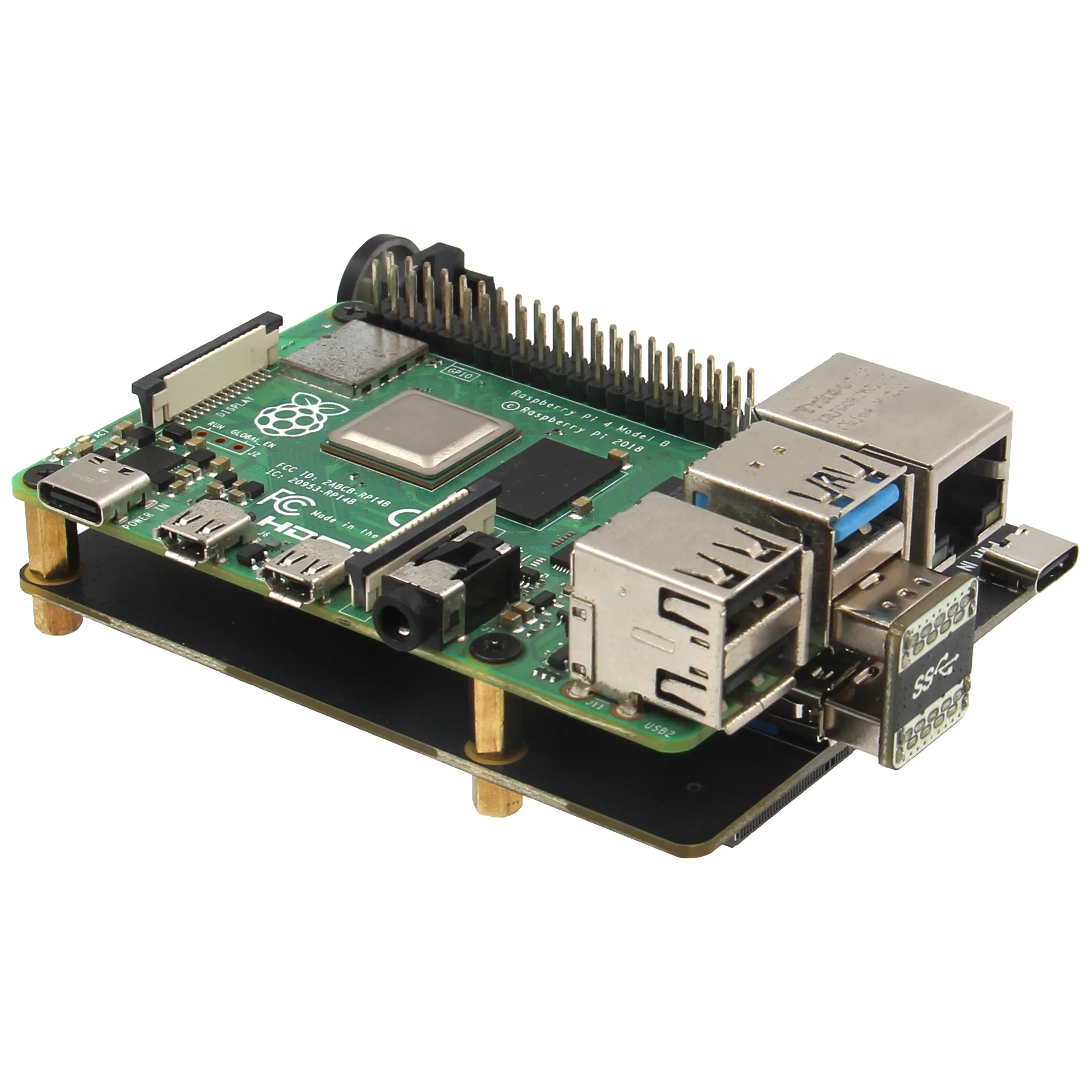 Geekbord X873 USB 3.0-M.2 NVMe SSD Ȯ�� ����, RPi 4 ��, �ִ� 4TB SSD ������, ����� ���� 4 NVMe SSD ����