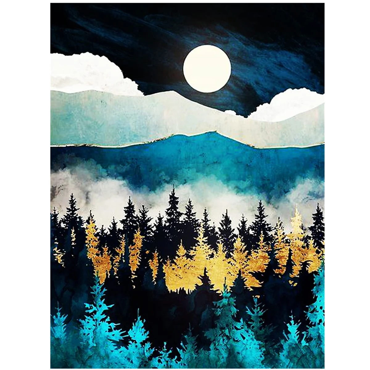

Sun Mountain DIY 5D Diamond Painting Kits Art Craft for Adults Kids Paint with Diamonds Dots Full Round Drill Wall Decor Gift