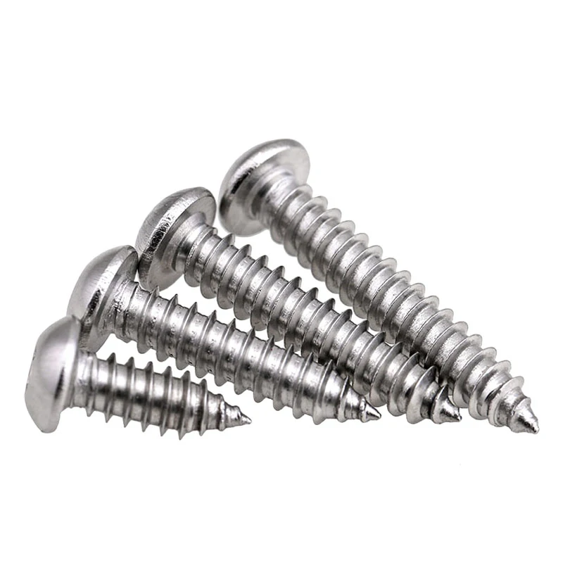 10-100pcs 304 Stainless Steel Round Pan Head Hex Socket Self Tapping Screws Wood Screw M2 M2.5 M3 M4 M5 M6