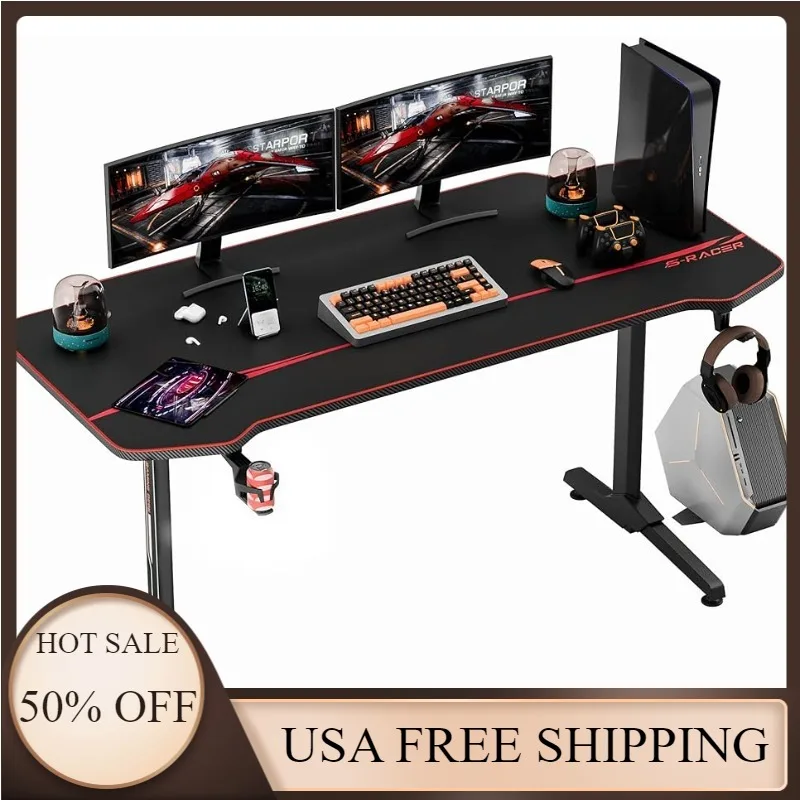 Homall Gaming Desk 55 Inch Computer Desk Racing Style Office Table