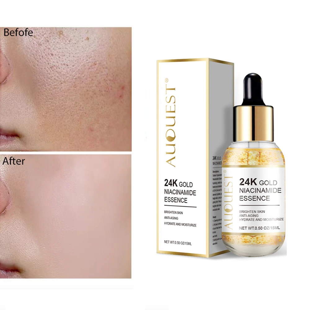 

24k Gold Niacinamide Vitamin C Serum For Face Colageno Faciales Visage Anti Rugas Facial Crema Dark Spot Remover Moisturizer