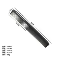 Peigne de coiffure noir peigne à cheveux plat Ultra-mince pour hommes peigne de coupe de cheveux salon de coiffure usage spécial 6 Styles 6