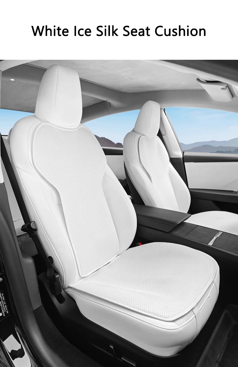 Für Tesla Model 3 Highland Model Y Juniper 2019-2026 Eisseide Sitzkissen Atmungsaktiver Komfortabler Sitzbezug Auto-Zubehör – Detail 10
