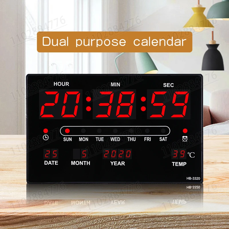 Digital Clock LED Large Screen Perpetual Calendar Desktop Electronic Watch Living Room Household Wall Mounted digital clock lcd digital clock digital desk clock digital table clock mini desk clock