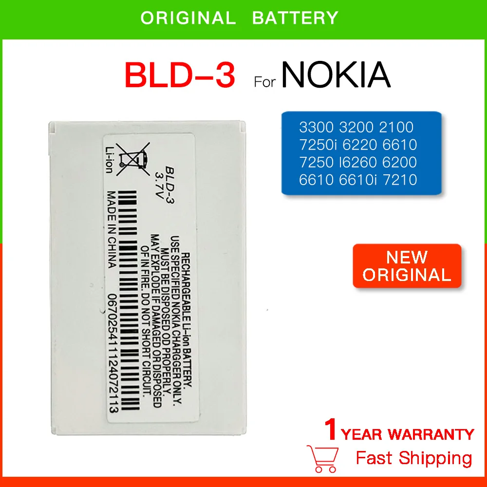 

Оригинальная Аккумуляторная Батарея 800 мАч для Nokia 7210 3300 2100 6220 6200 6610 6610 I6260 6610i 7250i, батарея для сотового телефона