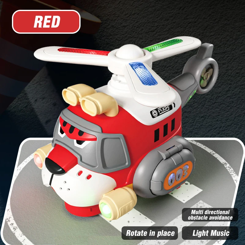 Helicóptero De Juguete Con Forma De Tigre, Con Luces LED, Sonidos, Hélice Giratoria 360° Y Acción De Choque, Para Niños De 3 A 7 Años