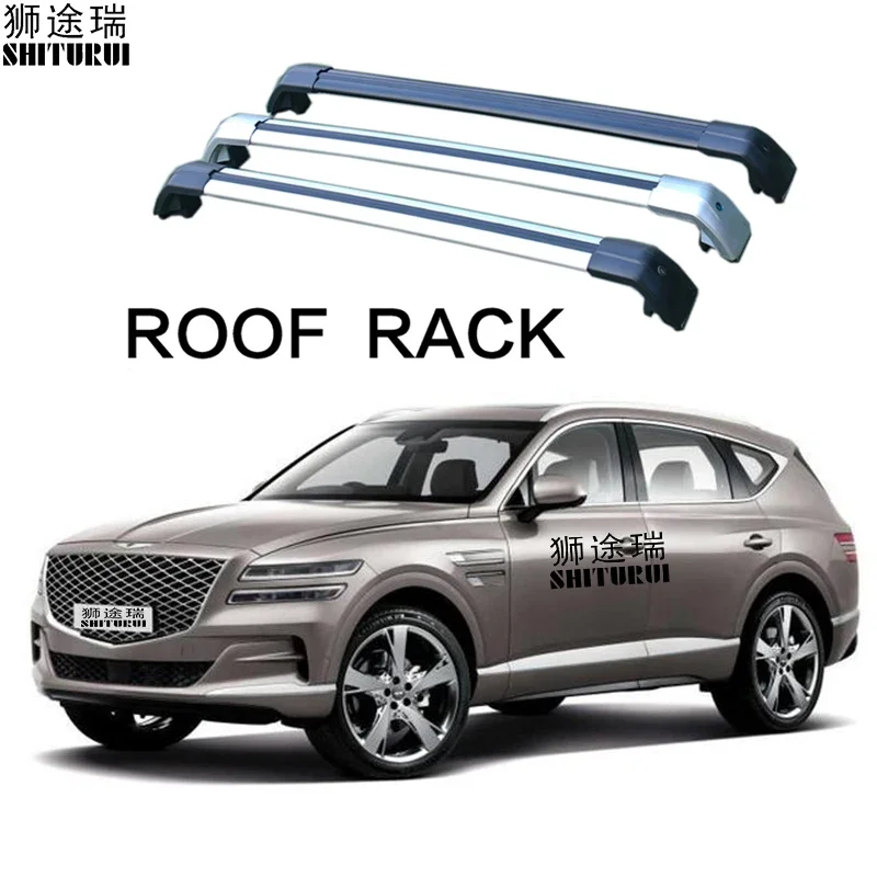 

Кровельные рейки для джипов GENESIS GV80, 5-dr, 2020-алюминиевый сплав, боковые рейки, поперечные рейки, багажник на крышу, 2 шт.