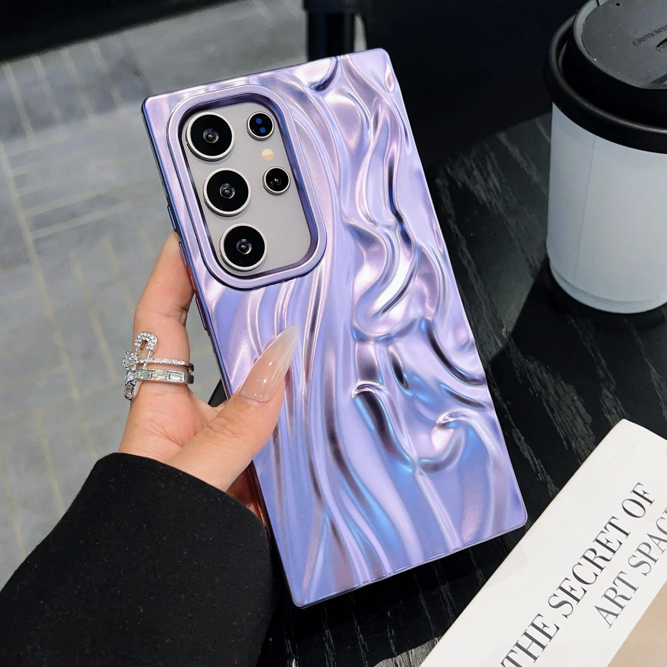 Luxury Plating 3D Wave Wrinkle Soft Fashion Phone Case