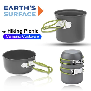Set di Pentole da Campeggio Ultraleggero, Kit di Stoviglie per Cucina all'Aperto, per Escursionismo, Trekking, Picnic, Pesca, Alpinismo