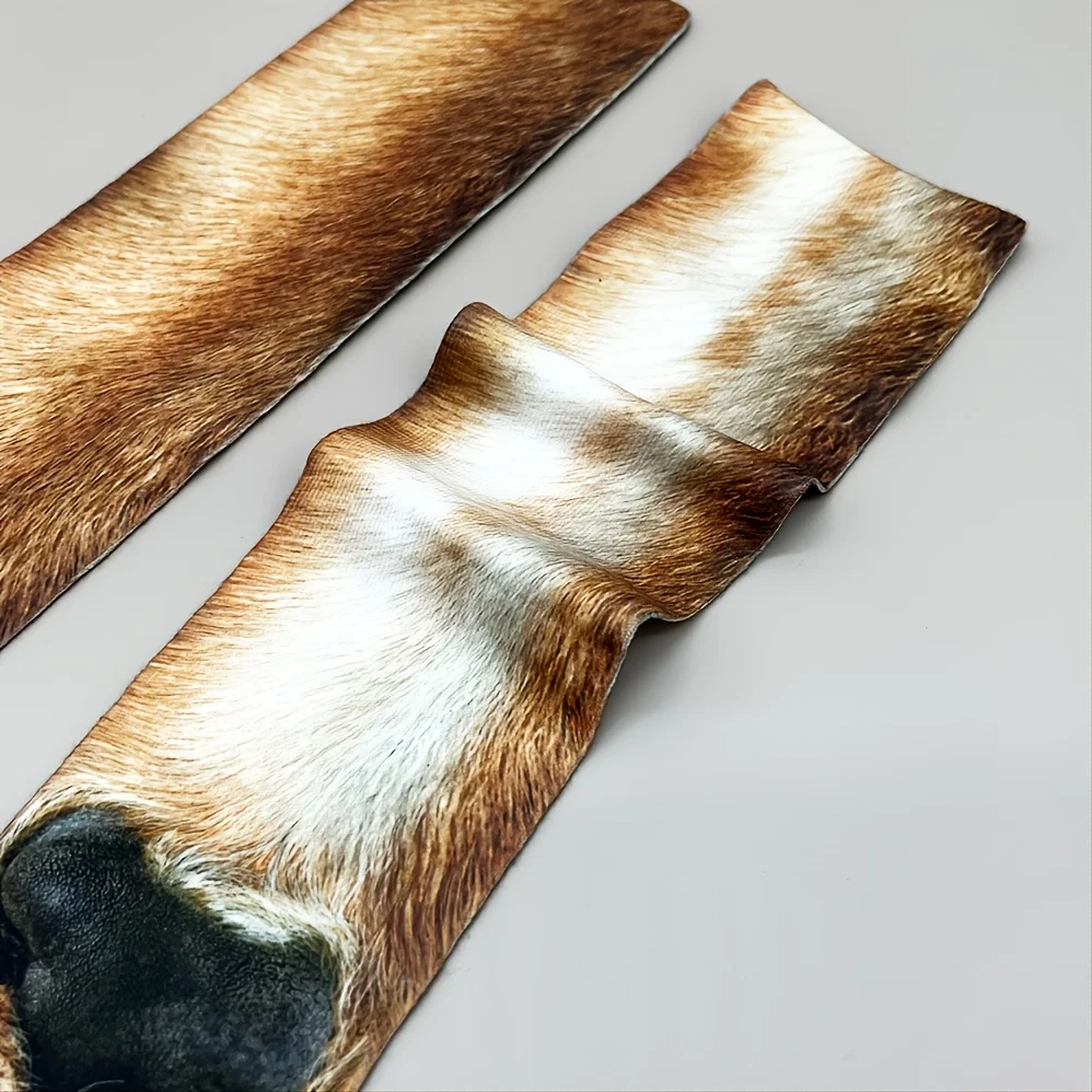 1pair Men's Dog's Feet Print Novelty Socks For For Winter