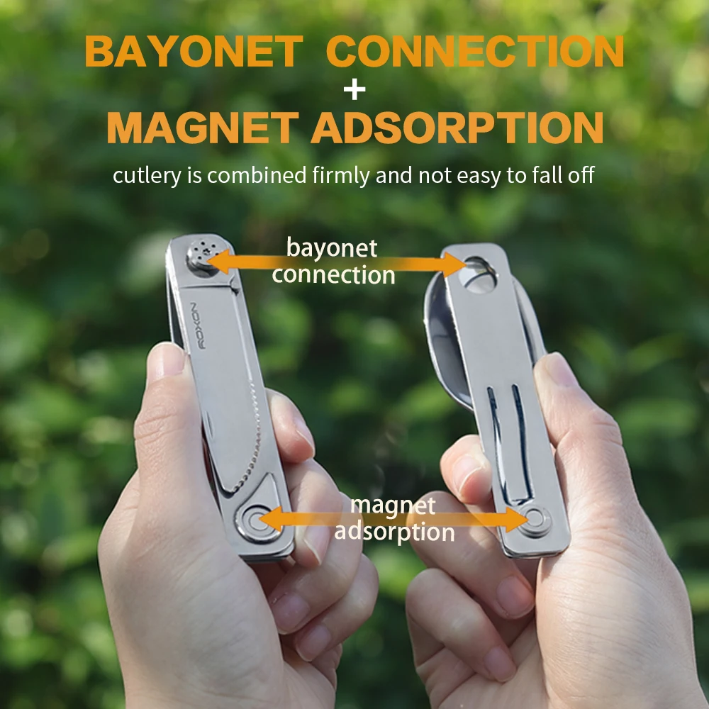 3 IN 1 Camping Cutlery Set Knife Fork Spoon Stainless Steel - Image 5