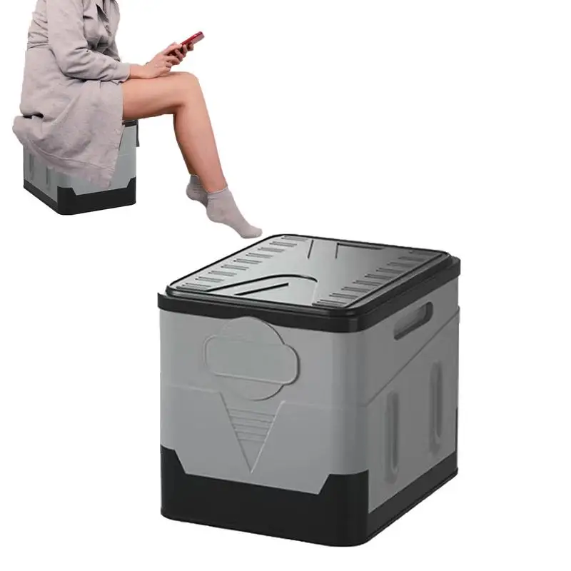 

Camping Toilet Seat Foldable Car Toilet Travel Carry Potty Toilet Trash Can Portable Car Storage Bag Camping Chair Dry Toilet